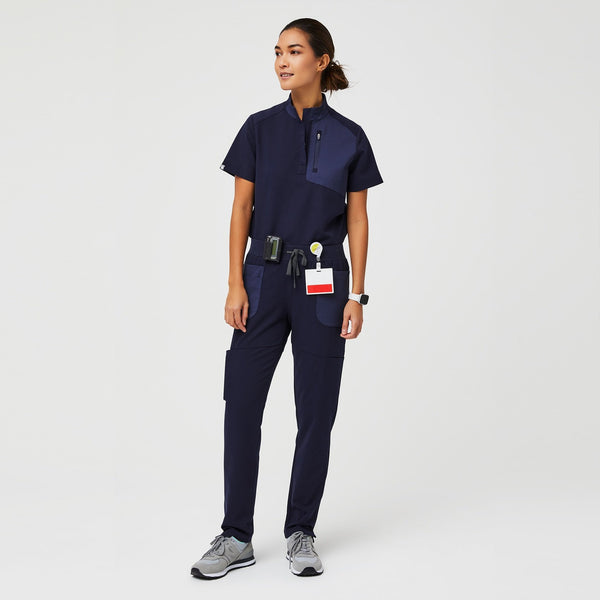 women's Navy Mundri - Slim Scrub Pant