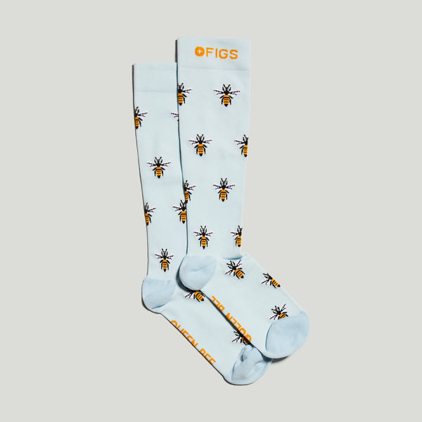 women's Light Blue Queen Bee - Compression Socks