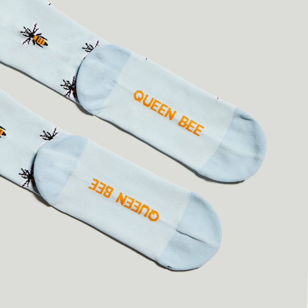 women's Light Blue Queen Bee - Compression Socks