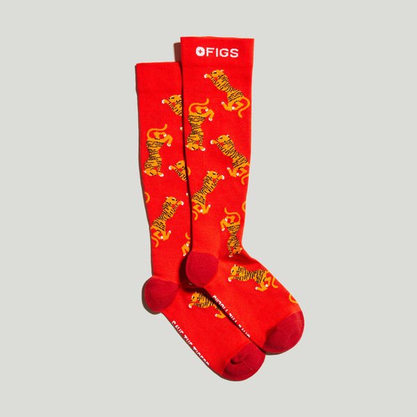 women's Winning Red Tiger - Compression Socks