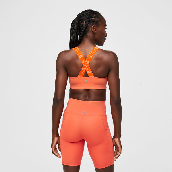 women's Sunset Orange Performance Underscrub Sport Bra