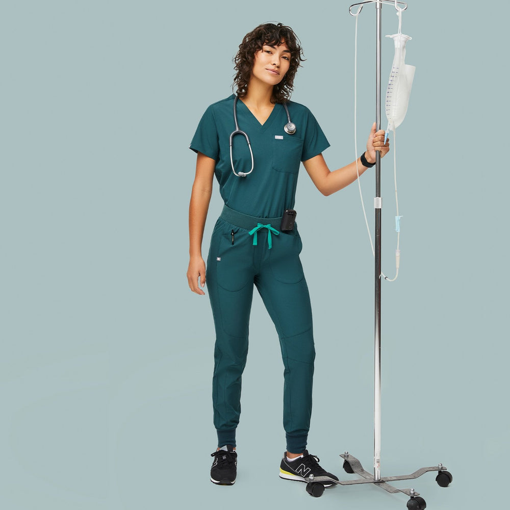 women's Caribbean Blue Callao FREEx™ - Petite Jogger Scrub Pant