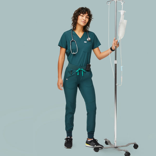 women's Caribbean Blue Callao FREEx™ - Petite Jogger Scrub Pant