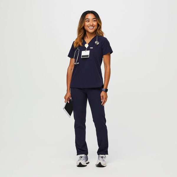 women's Navy Petite Catarina Scrub Top™