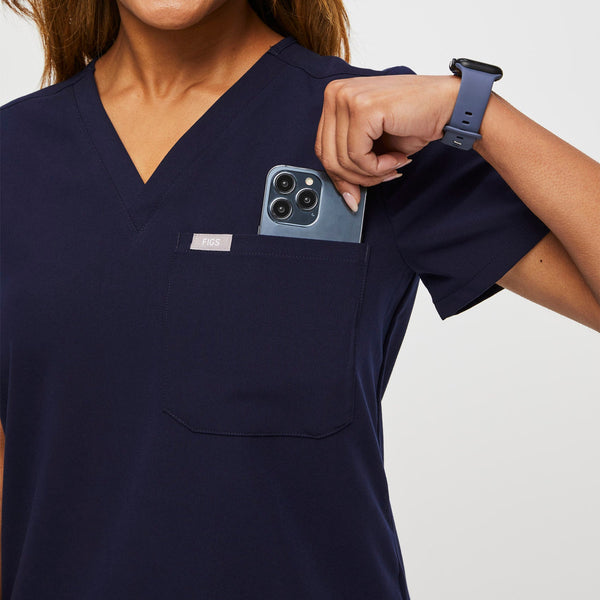 women's Navy Petite Catarina Scrub Top™