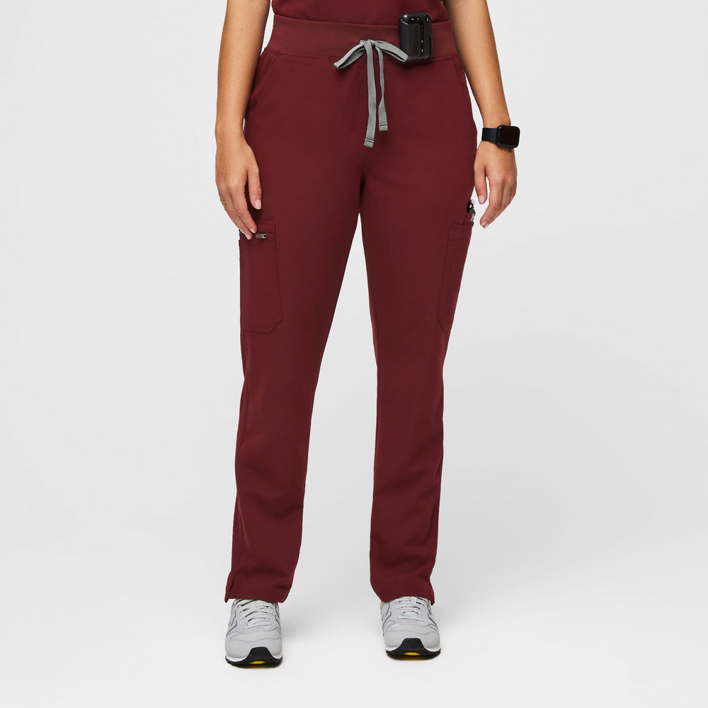 women's Burgundy Yola High-Rise Slim 2.0 - Tall  Scrub Pant