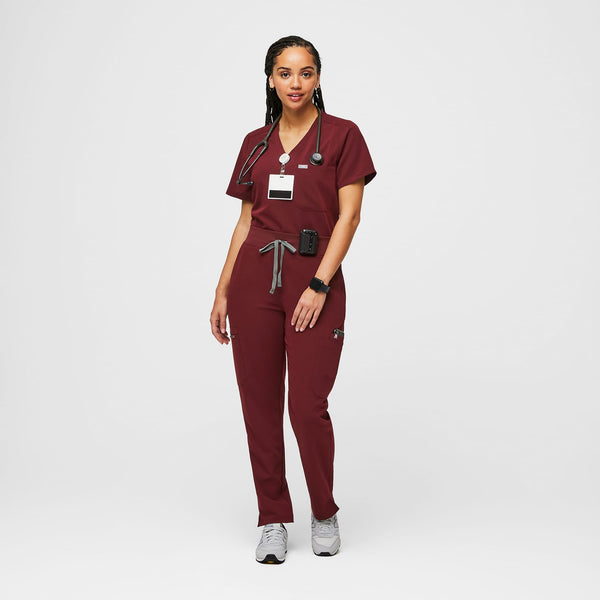 women's Burgundy Yola High-Rise Slim 2.0 - Tall  Scrub Pant