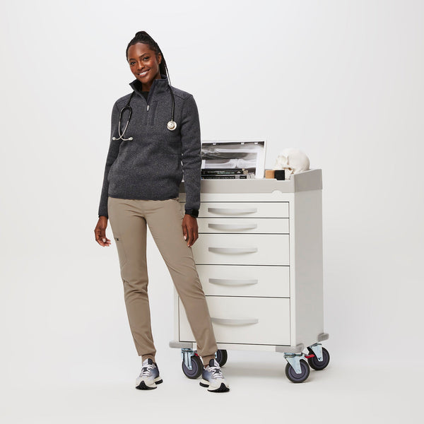 women's Heather Dark Charcoal On-Shift™ Half Zip - Sweater-Knit