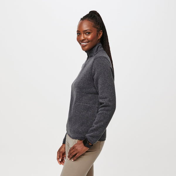 women's Heather Dark Charcoal On-Shift™ Half Zip - Sweater-Knit