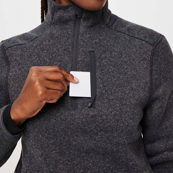 women's Heather Dark Charcoal On-Shift™ Half Zip - Sweater-Knit