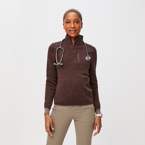 women's Heather Espresso On-Shift™ Half Zip - Sweater-Knit