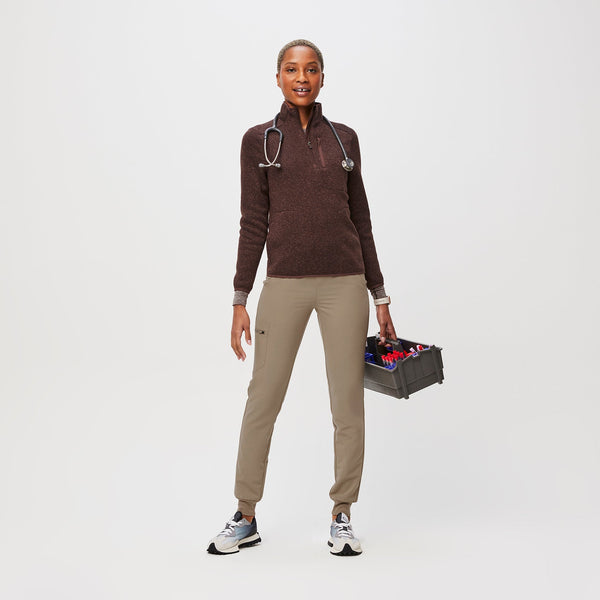 women's Heather Espresso On-Shift™ Half Zip - Sweater-Knit