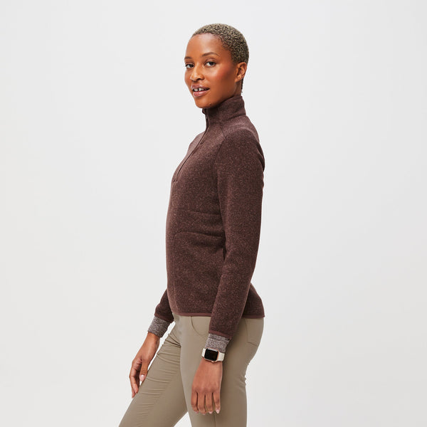 women's Heather Espresso On-Shift™ Half Zip - Sweater-Knit