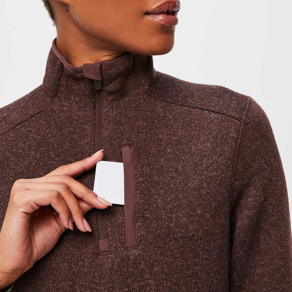 women's Heather Espresso On-Shift™ Half Zip - Sweater-Knit