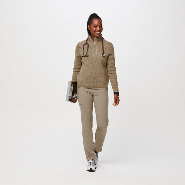 women's Heather Latte On-Shift™ Half Zip - Sweater-Knit