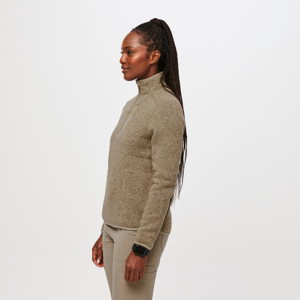 women's Heather Latte On-Shift™ Half Zip - Sweater-Knit