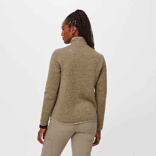 women's Heather Latte On-Shift™ Half Zip - Sweater-Knit