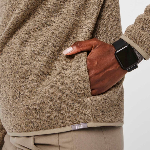 women's Heather Latte On-Shift™ Half Zip - Sweater-Knit