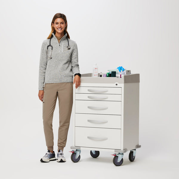 women's Heather Light Grey On-Shift™ Half Zip - Sweater-Knit