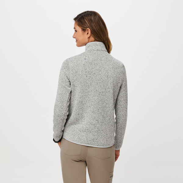 women's Heather Light Grey On-Shift™ Half Zip - Sweater-Knit