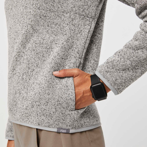 women's Heather Light Grey On-Shift™ Half Zip - Sweater-Knit