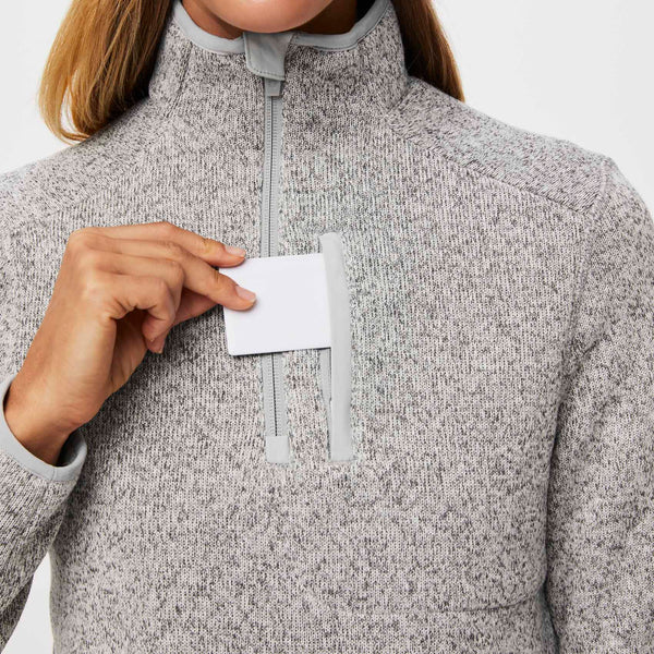 women's Heather Light Grey On-Shift™ Half Zip - Sweater-Knit