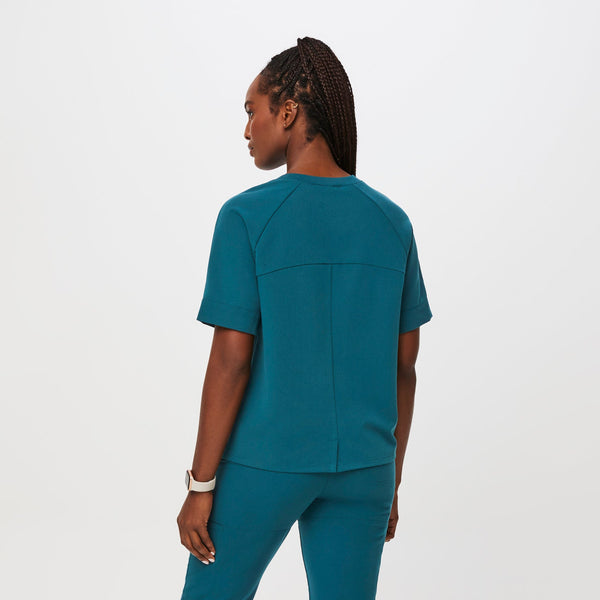 women's Caribbean Blue Kaumba Classic Raglan - Scrub Top
