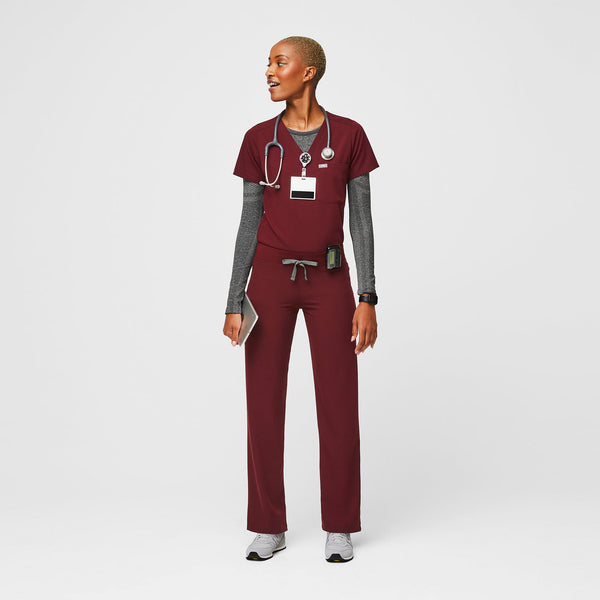 Women's Burgundy Livingston - Petite Straight-Leg Scrub Pant™