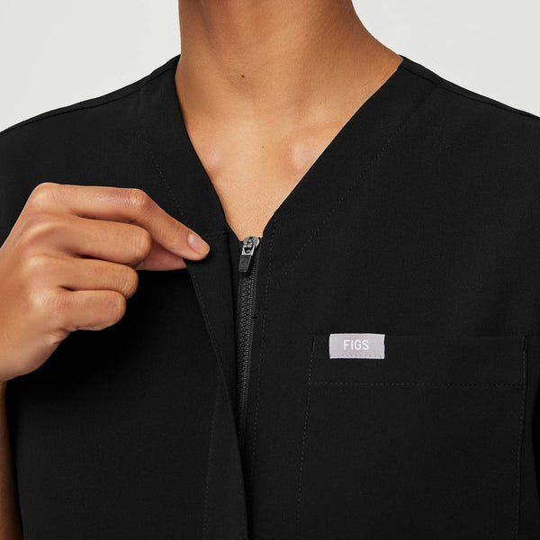 Women's Black Masaya - Relaxed V-Neck Scrub Top