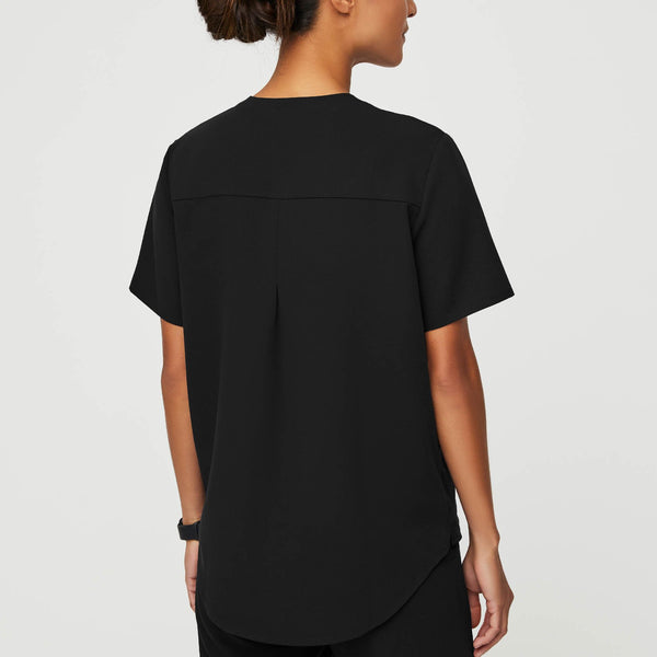 Women's Black Masaya - Relaxed V-Neck Scrub Top