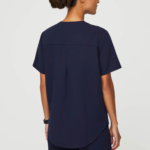 Women's Navy Masaya - Relaxed V-Neck Scrub Top