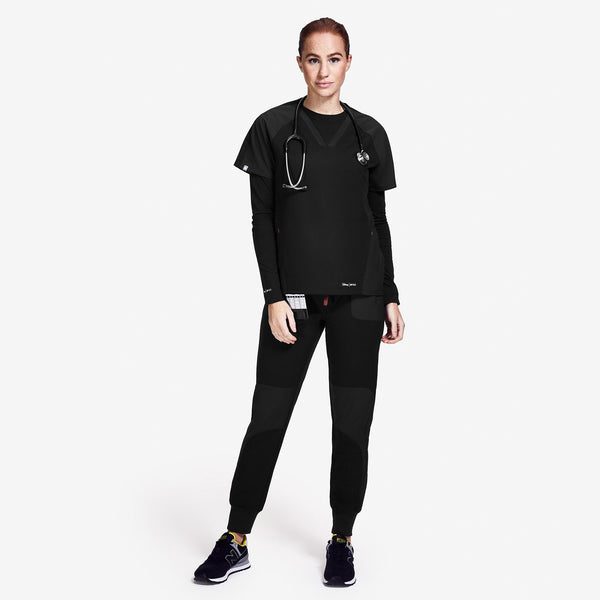 women's Black Mickey Mouse Oh Boy - Long-Sleeve Underscrub