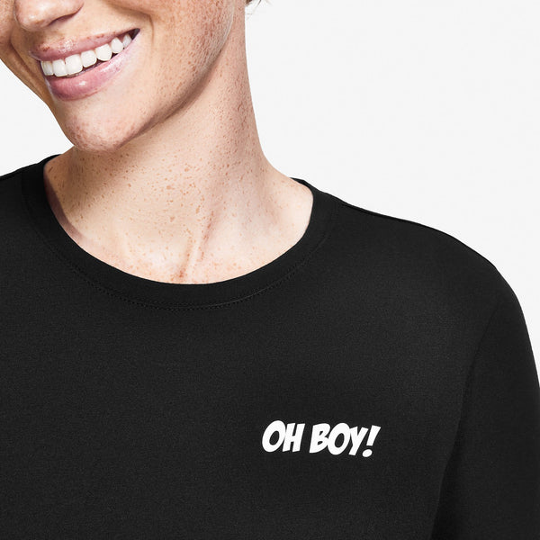 women's Black Mickey Mouse Oh Boy - Long-Sleeve Underscrub