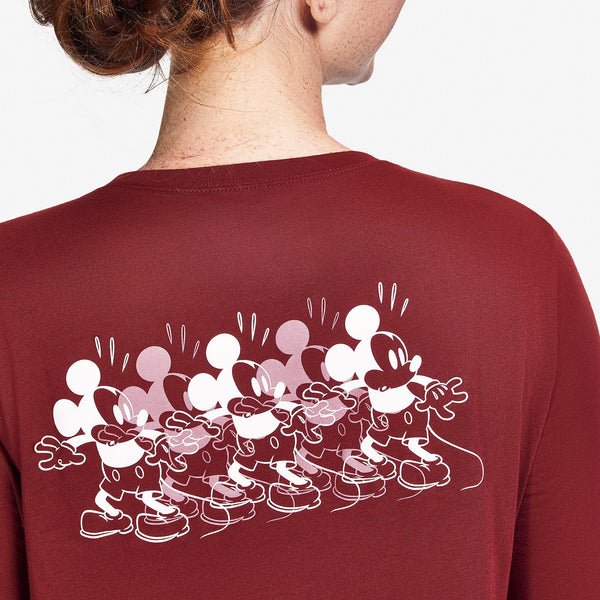 women's Burgundy Mickey Mouse Oh Boy - Long-Sleeve Underscrub