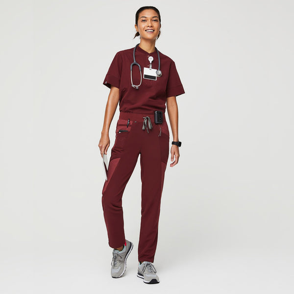 Women's Burgundy Mombasa - Slim Scrub Pant