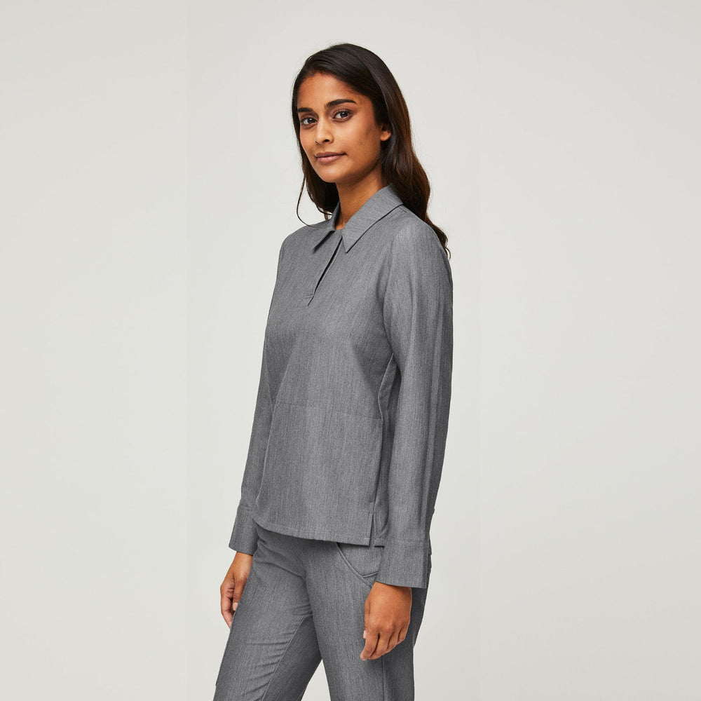 women's Graphite Nala - Long-Sleeve ScrubPolo™