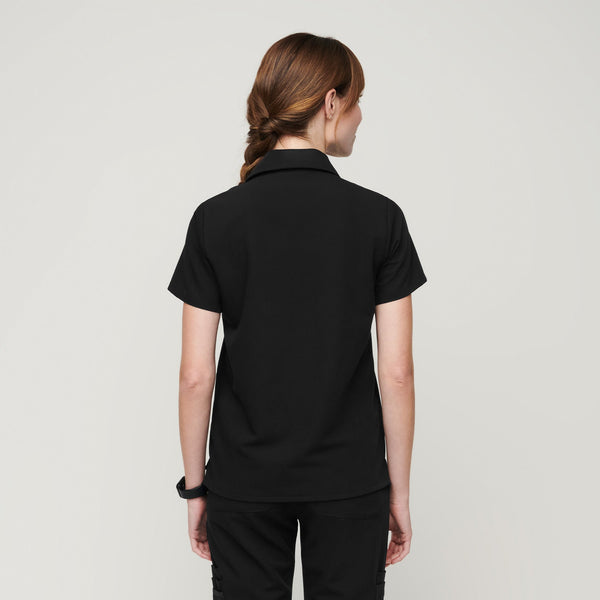 women's Black Nala - Short-Sleeve ScrubPolo™
