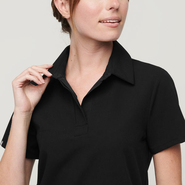 women's Black Nala - Short-Sleeve ScrubPolo™