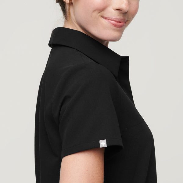 women's Black Nala - Short-Sleeve ScrubPolo™