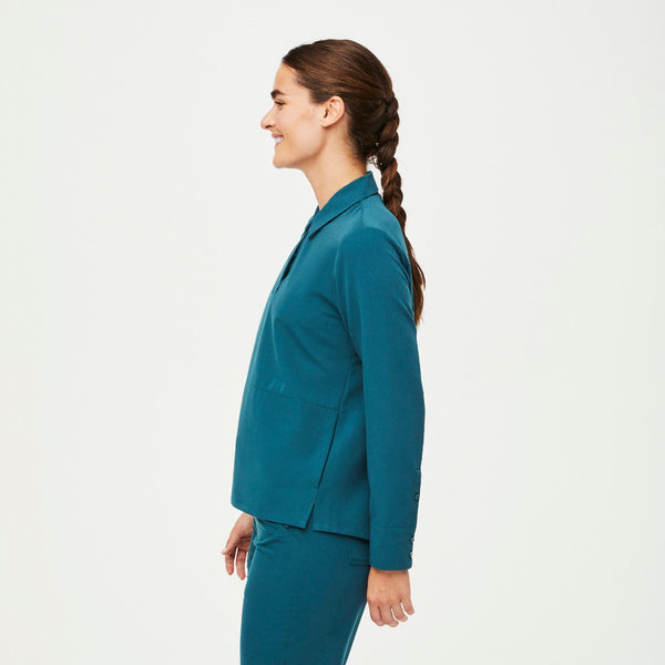 women's Caribbean Blue Nala - Long-Sleeve ScrubPolo™