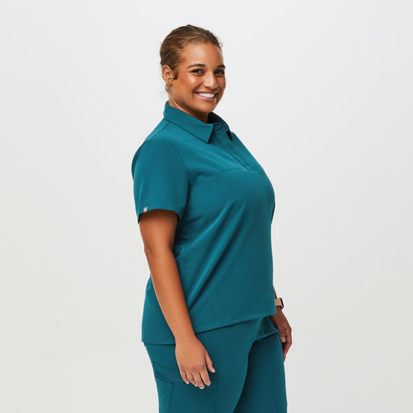 women's Caribbean Blue Nala - Short-Sleeve ScrubPolo™