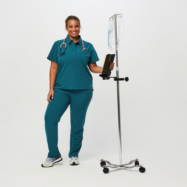 women's Caribbean Blue Nala - Short-Sleeve ScrubPolo™