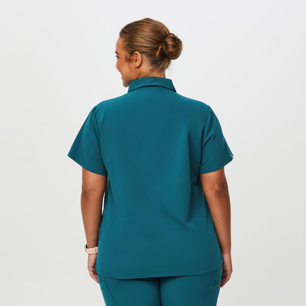 women's Caribbean Blue Nala - Short-Sleeve ScrubPolo™