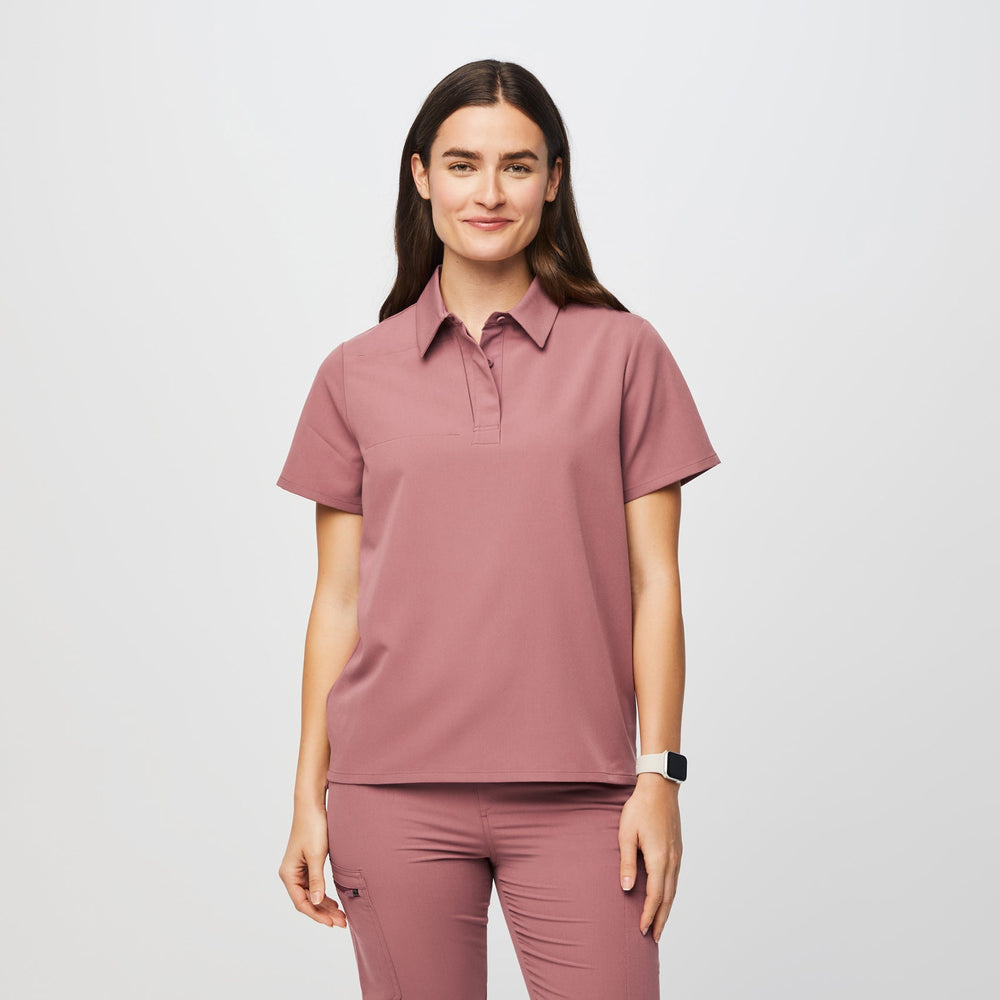 women's Mauve Nala - Short-Sleeve ScrubPolo™
