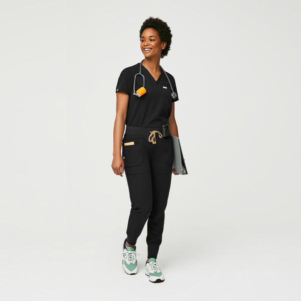 women's Black Nepal - Slim Jogger Scrub Pant
