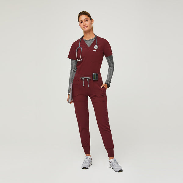 women's Burgundy Nepal - Tall Skinny Jogger Scrub Pant