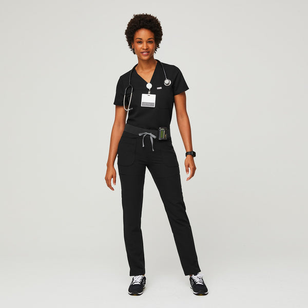 women's Black Nepal - Petite Skinny Scrub Pant