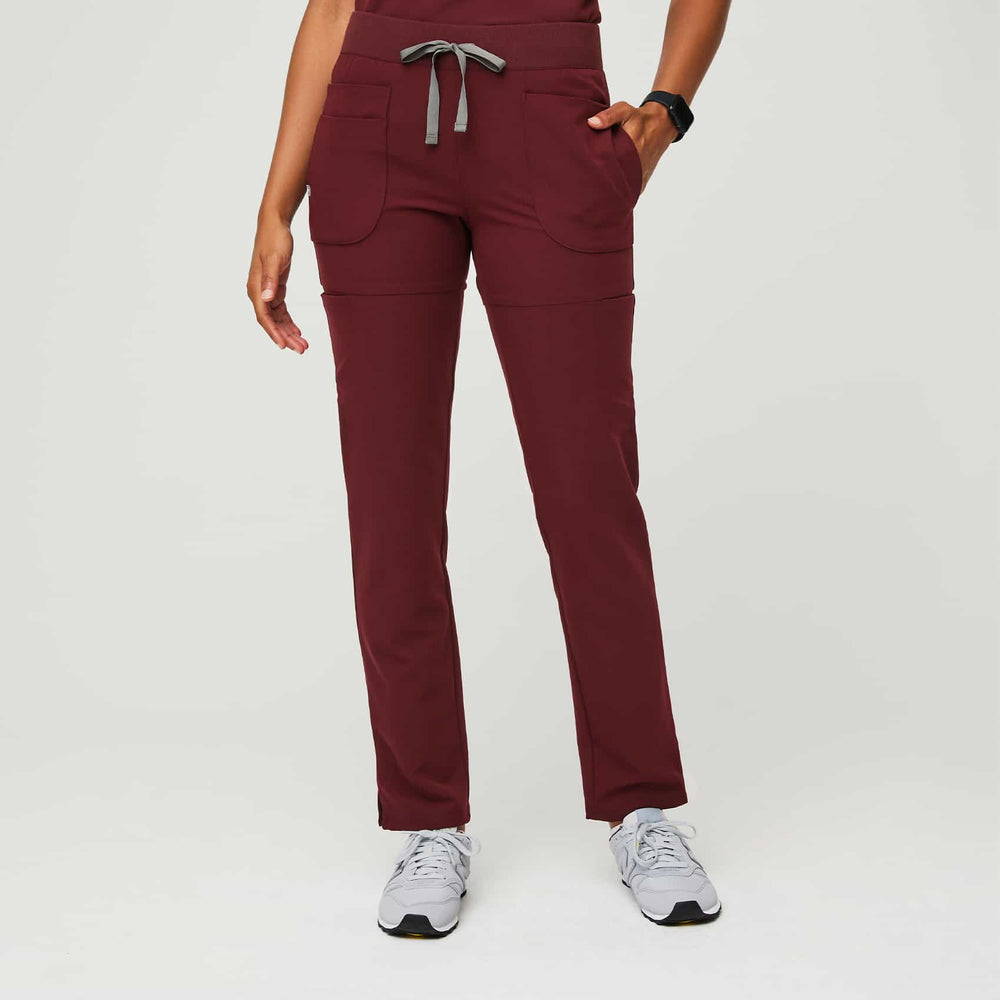 women's Burgundy Nepal - Petite Skinny Scrub Pant
