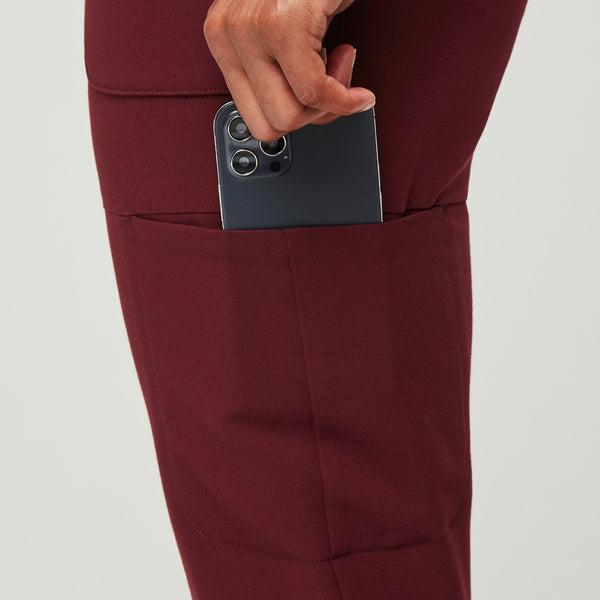 women's Burgundy Nepal - Petite Skinny Scrub Pant