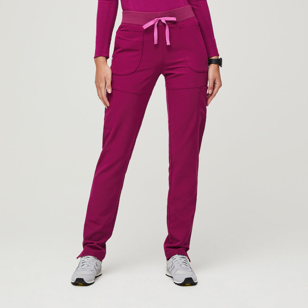 women's Dark Magenta Nepal - Skinny Scrub Pant